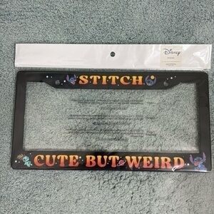 Disney Stitch Cute But Weird Plastic License  Plate Frame